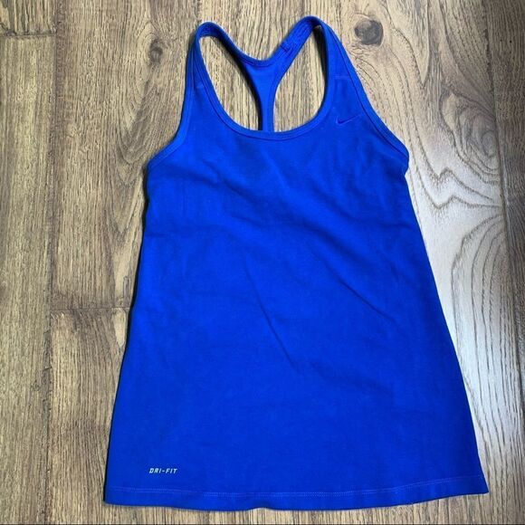 Nike~Women’s~Dri-Fit Blue Athletic Racer Back Tank Top~Size Small - Picture 1 of 11